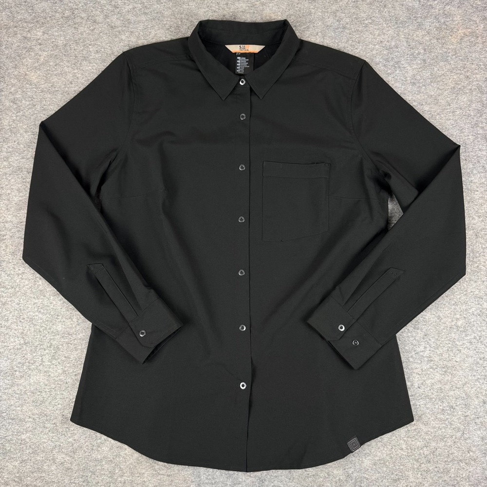 5.11 Tactical Liberty Flex Shirt Long Sleeve‎ Snap Front Black Womens Large L